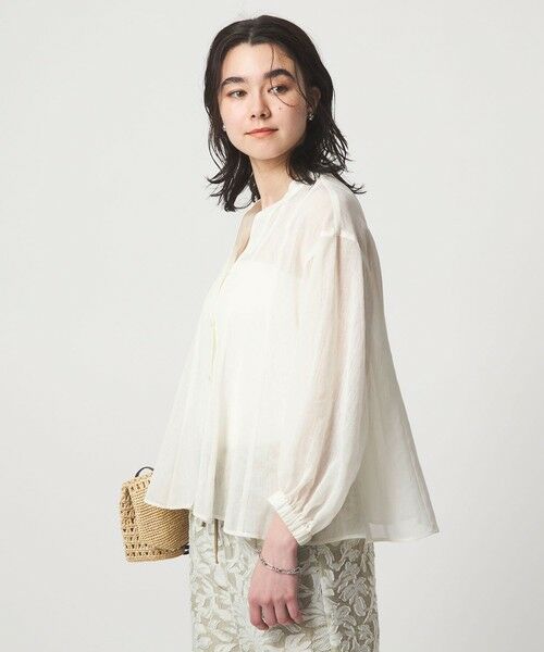 green label relaxing / グリーンレーベル リラクシング シャツ・ブラウス | ラミーライク マチ フレア ブラウス | 詳細2