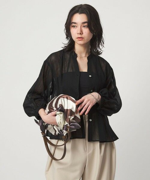 green label relaxing / グリーンレーベル リラクシング シャツ・ブラウス | ラミーライク マチ フレア ブラウス | 詳細8