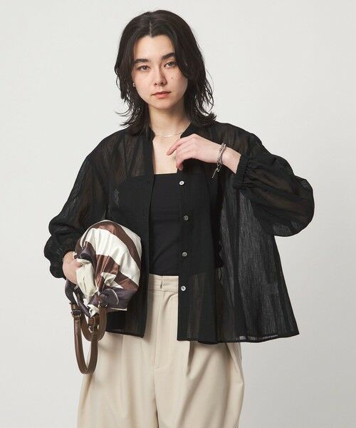 green label relaxing / グリーンレーベル リラクシング シャツ・ブラウス | ラミーライク マチ フレア ブラウス | 詳細9