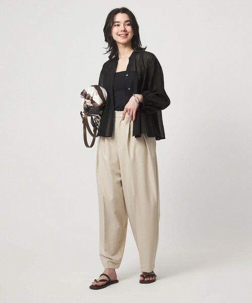 green label relaxing / グリーンレーベル リラクシング シャツ・ブラウス | ラミーライク マチ フレア ブラウス | 詳細11