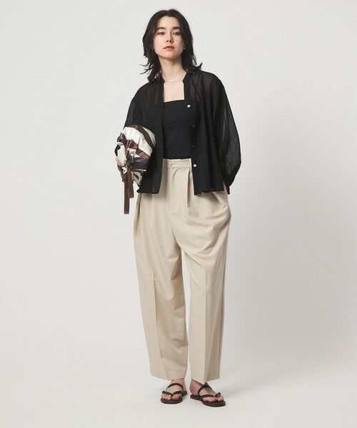 green label relaxing / グリーンレーベル リラクシング シャツ・ブラウス | ラミーライク マチ フレア ブラウス | 詳細12