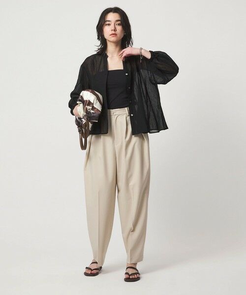 green label relaxing / グリーンレーベル リラクシング シャツ・ブラウス | ラミーライク マチ フレア ブラウス | 詳細13