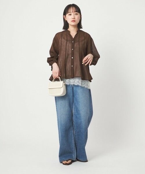 green label relaxing / グリーンレーベル リラクシング シャツ・ブラウス | ラミーライク マチ フレア ブラウス | 詳細18