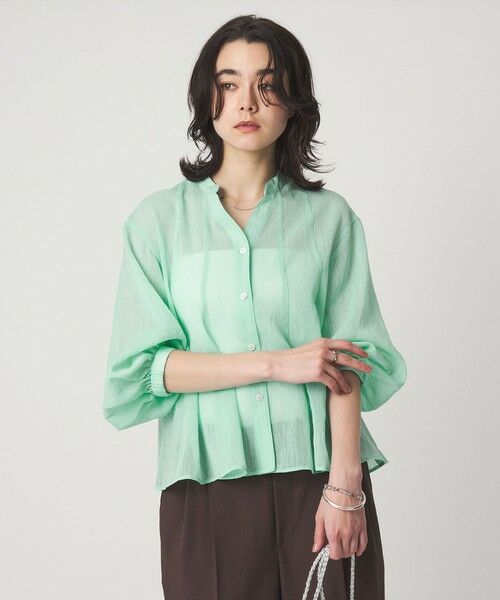 green label relaxing / グリーンレーベル リラクシング シャツ・ブラウス | ラミーライク マチ フレア ブラウス | 詳細19