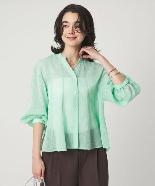 green label relaxing / グリーンレーベル リラクシング シャツ・ブラウス | ラミーライク マチ フレア ブラウス | 詳細20