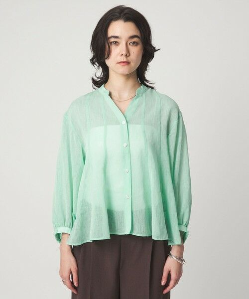 green label relaxing / グリーンレーベル リラクシング シャツ・ブラウス | ラミーライク マチ フレア ブラウス | 詳細24