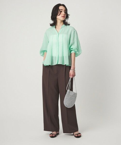 green label relaxing / グリーンレーベル リラクシング シャツ・ブラウス | ラミーライク マチ フレア ブラウス | 詳細21
