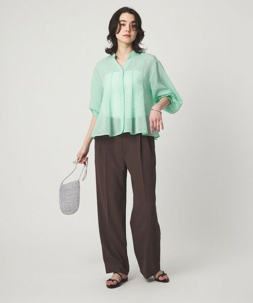 green label relaxing / グリーンレーベル リラクシング シャツ・ブラウス | ラミーライク マチ フレア ブラウス | 詳細22