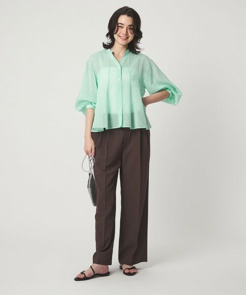 green label relaxing / グリーンレーベル リラクシング シャツ・ブラウス | ラミーライク マチ フレア ブラウス | 詳細23