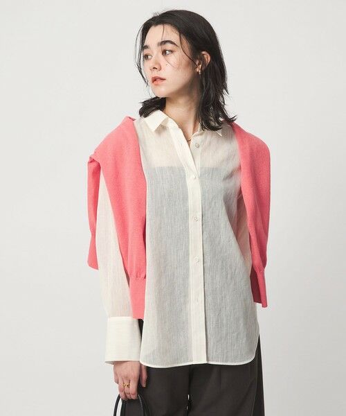 green label relaxing / グリーンレーベル リラクシング シャツ・ブラウス | ［size SHORTあり］ラミーライク シャツ 通気性 | 詳細2