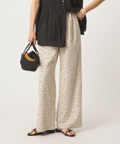 green label relaxing / グリーンレーベル リラクシング その他パンツ | BREEZE LINEN ブリーズリネン ワイド パンツ オフホワイト ドット