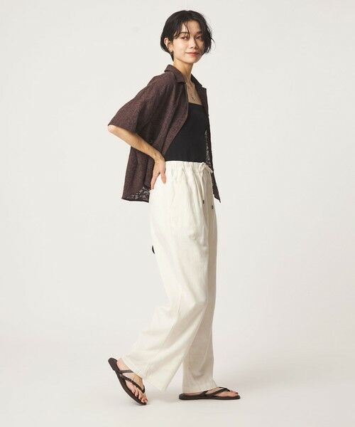 green label relaxing / グリーンレーベル リラクシング その他パンツ | BREEZE LINEN ブリーズリネン ワイド パンツ オフホワイト ドット | 詳細8
