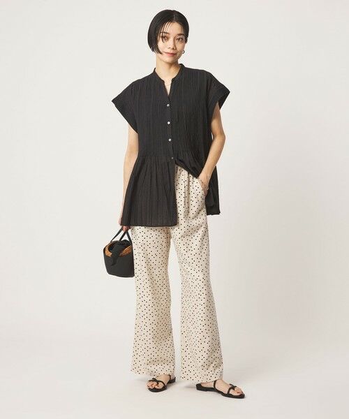 green label relaxing / グリーンレーベル リラクシング その他パンツ | BREEZE LINEN ブリーズリネン ワイド パンツ オフホワイト ドット | 詳細20