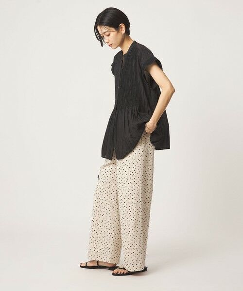 green label relaxing / グリーンレーベル リラクシング その他パンツ | BREEZE LINEN ブリーズリネン ワイド パンツ オフホワイト ドット | 詳細21