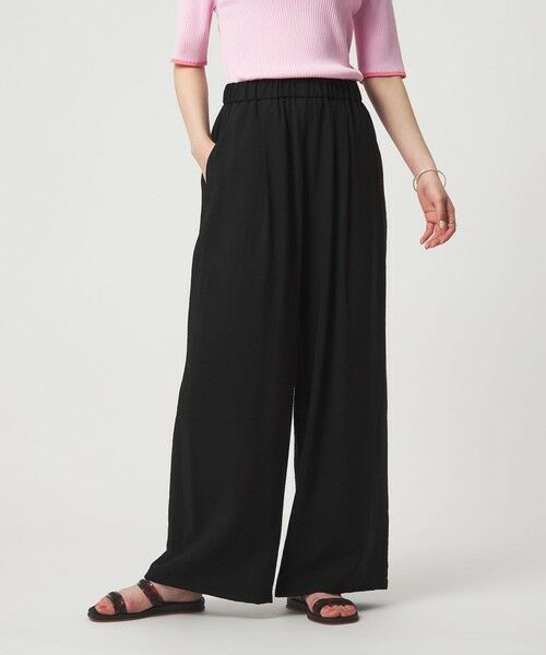 green label relaxing / グリーンレーベル リラクシング その他パンツ | ［size SHORTあり］【WEB限定】＜at ease＞ドロスト ワイド パンツ（BLACK）