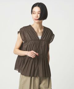 green label relaxing / グリーンレーベル リラクシング シャツ・ブラウス | ボリューム 2WAY リボン ノースリーブ ブラウス