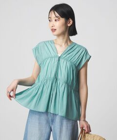 green label relaxing / グリーンレーベル リラクシング シャツ・ブラウス | ボリューム 2WAY リボン ノースリーブ ブラウス
