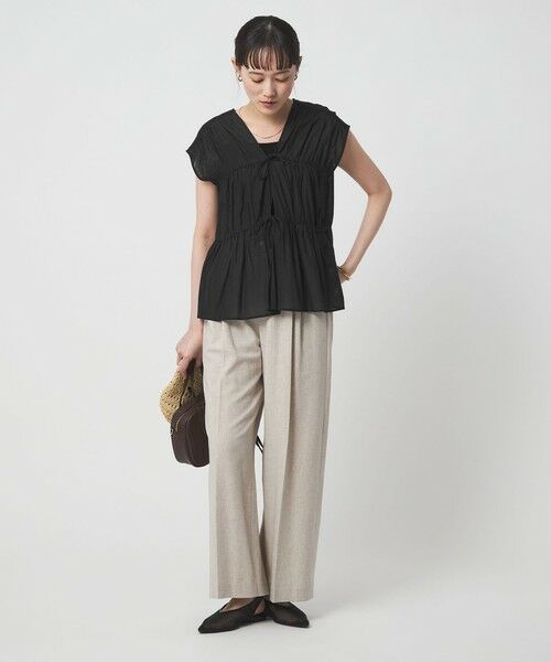 green label relaxing / グリーンレーベル リラクシング シャツ・ブラウス | ボリューム 2WAY リボン ノースリーブ ブラウス | 詳細11