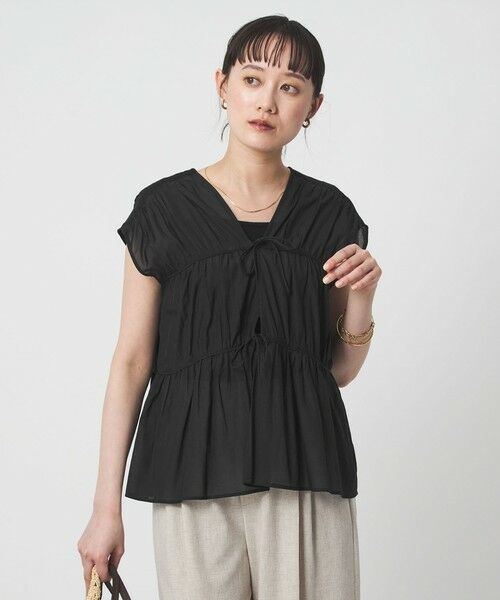 green label relaxing / グリーンレーベル リラクシング シャツ・ブラウス | ボリューム 2WAY リボン ノースリーブ ブラウス | 詳細5