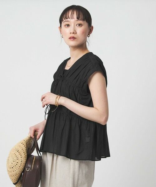 green label relaxing / グリーンレーベル リラクシング シャツ・ブラウス | ボリューム 2WAY リボン ノースリーブ ブラウス | 詳細6