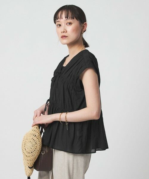 green label relaxing / グリーンレーベル リラクシング シャツ・ブラウス | ボリューム 2WAY リボン ノースリーブ ブラウス | 詳細7