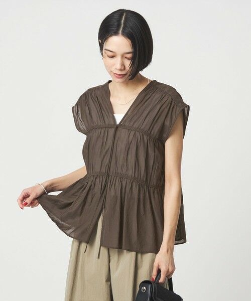 green label relaxing / グリーンレーベル リラクシング シャツ・ブラウス | ボリューム 2WAY リボン ノースリーブ ブラウス | 詳細15