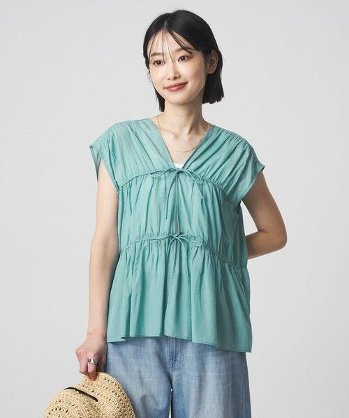 green label relaxing / グリーンレーベル リラクシング シャツ・ブラウス | ボリューム 2WAY リボン ノースリーブ ブラウス | 詳細21