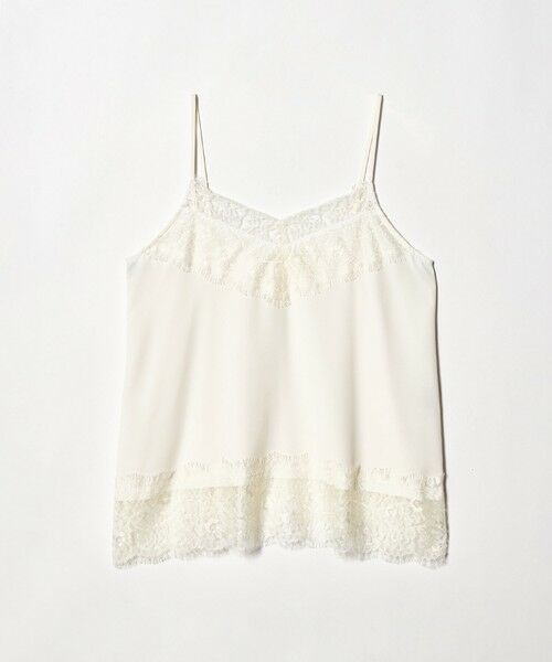 green label relaxing / グリーンレーベル リラクシング キャミソール・チューブトップ | レース Vネック キャミソール（OFF WHITE）