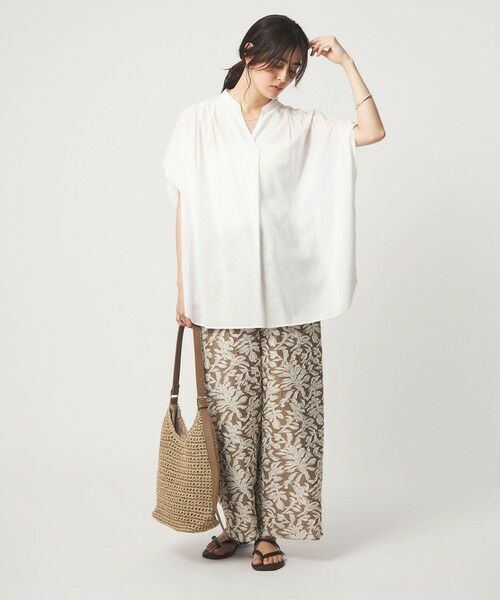 green label relaxing / グリーンレーベル リラクシング シャツ・ブラウス | ［size SHORTあり］ショルダー タック スキッパー ブラウス | 詳細3