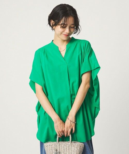 green label relaxing / グリーンレーベル リラクシング シャツ・ブラウス | ［size SHORTあり］ショルダー タック スキッパー ブラウス | 詳細6