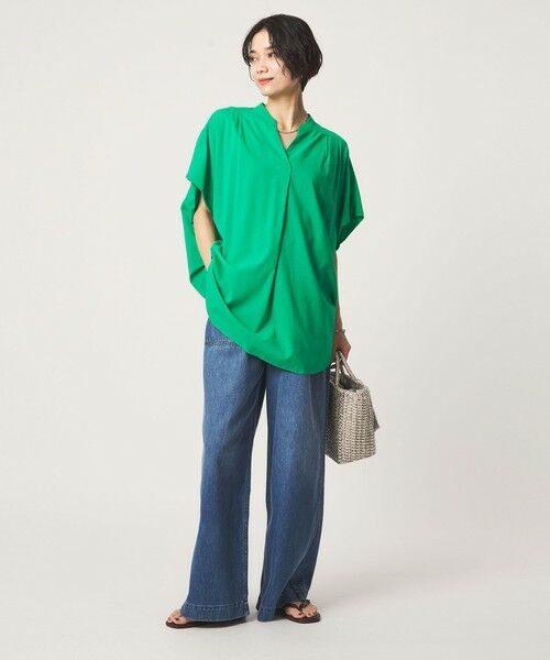 green label relaxing / グリーンレーベル リラクシング シャツ・ブラウス | ［size SHORTあり］ショルダー タック スキッパー ブラウス | 詳細8