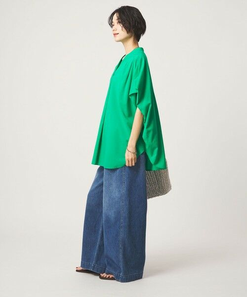 green label relaxing / グリーンレーベル リラクシング シャツ・ブラウス | ［size SHORTあり］ショルダー タック スキッパー ブラウス | 詳細9