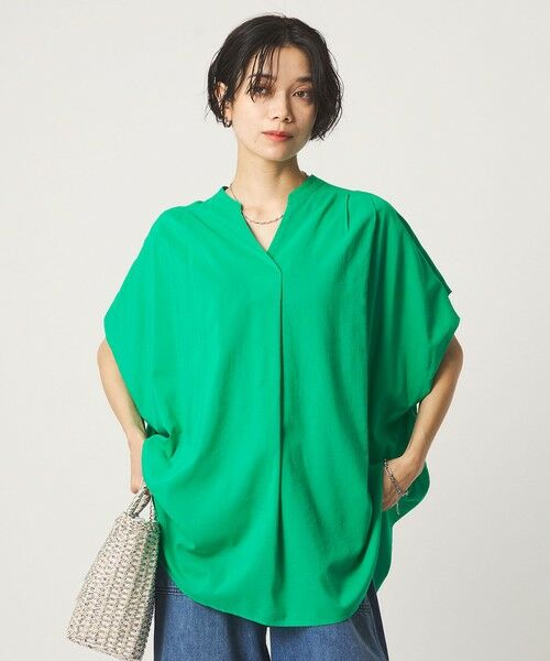 green label relaxing / グリーンレーベル リラクシング シャツ・ブラウス | ［size SHORTあり］ショルダー タック スキッパー ブラウス（KELLY）