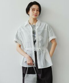 green label relaxing / グリーンレーベル リラクシング シャツ・ブラウス | 【結論シリーズ】リボンハイウエストシャツ［size SHORTあり］