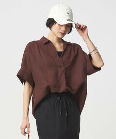 green label relaxing / グリーンレーベル リラクシング シャツ・ブラウス | リネン スキッパー ショートスリーブ シャツ