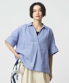 green label relaxing / グリーンレーベル リラクシング シャツ・ブラウス | リネン スキッパー ショートスリーブ シャツ