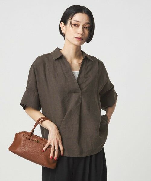green label relaxing / グリーンレーベル リラクシング シャツ・ブラウス | リネン スキッパー ショートスリーブ シャツ | 詳細2