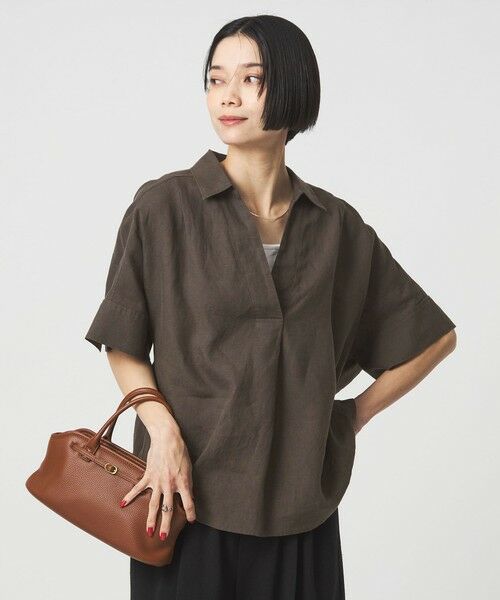 green label relaxing / グリーンレーベル リラクシング シャツ・ブラウス | リネン スキッパー ショートスリーブ シャツ | 詳細3