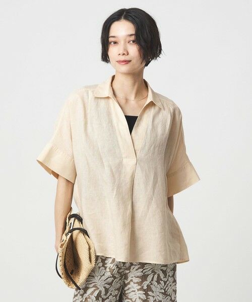 green label relaxing / グリーンレーベル リラクシング シャツ・ブラウス | リネン スキッパー ショートスリーブ シャツ | 詳細7