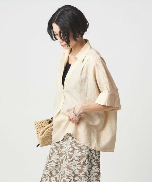 green label relaxing / グリーンレーベル リラクシング シャツ・ブラウス | リネン スキッパー ショートスリーブ シャツ | 詳細8