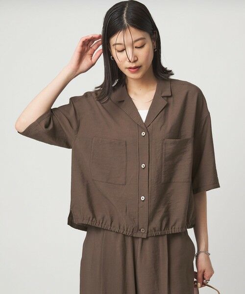 green label relaxing / グリーンレーベル リラクシング シャツ・ブラウス | 【WEB限定】＜at ease＞ポケット オープンカラー シャツ（DK.BROWN）