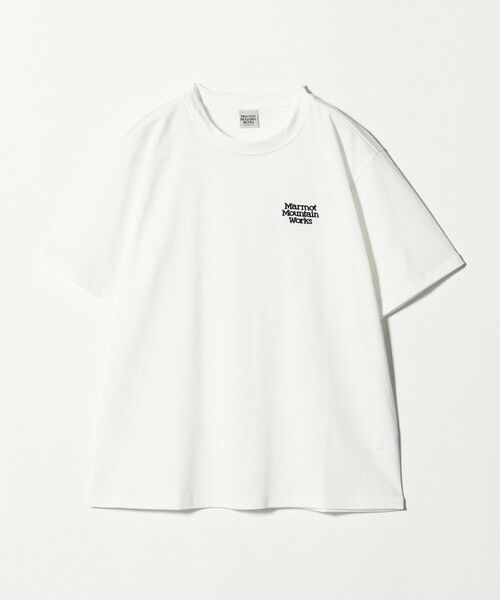 green label relaxing / グリーンレーベル リラクシング Tシャツ | 【別注】＜Marmot＞ショートスリーブ ロゴ Tシャツ（OFF WHITE）