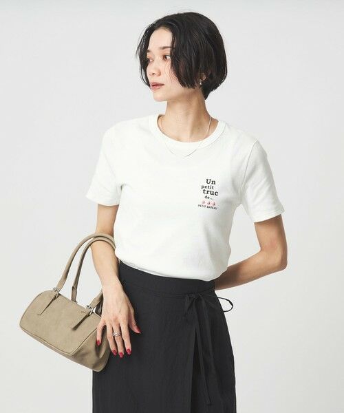 green label relaxing / グリーンレーベル リラクシング Tシャツ | 【別注】＜PETIT BATEAU＞ショートスリーブ プリント Tシャツ（OFF WHITE）