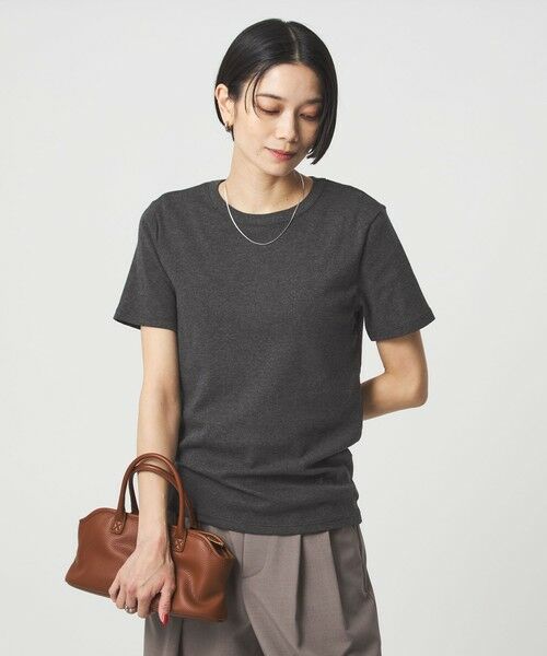 green label relaxing / グリーンレーベル リラクシング Tシャツ | 【別注】＜PETIT BATEAU＞ショートスリーブ プリント Tシャツ（DK.GRAY）