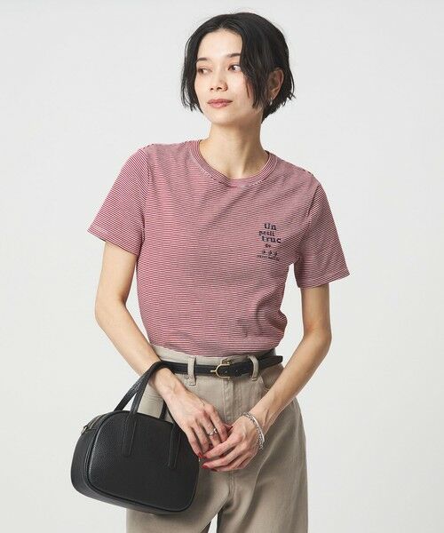 green label relaxing / グリーンレーベル リラクシング Tシャツ | 【別注】＜PETIT BATEAU＞ショートスリーブ プリント Tシャツ（WINE）