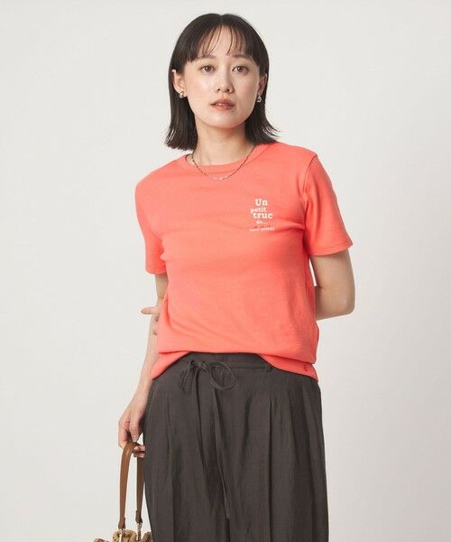 green label relaxing / グリーンレーベル リラクシング Tシャツ | 【別注】＜PETIT BATEAU＞ショートスリーブ プリント Tシャツ（ORANGE）