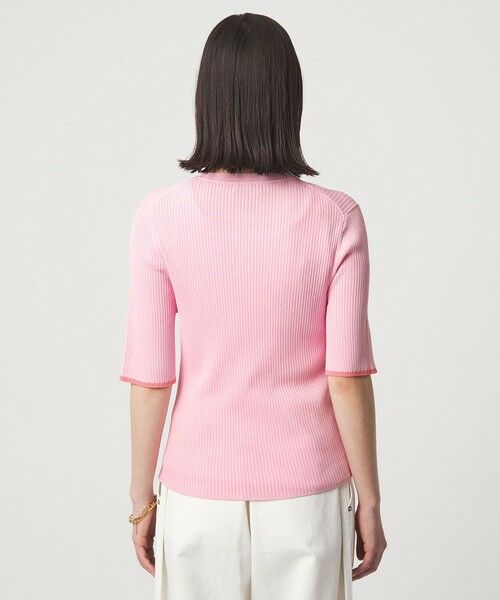 green label relaxing / グリーンレーベル リラクシング ニット・セーター | 【WEB限定】＜at ease＞ソデサキ バイカラー 5分袖 プルオーバー ニット | 詳細21