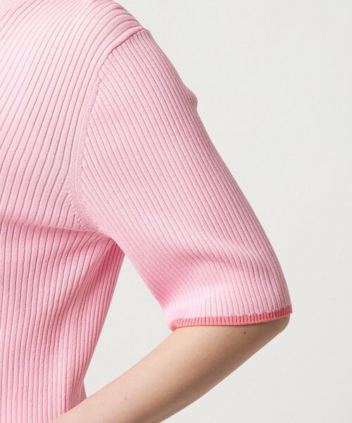 green label relaxing / グリーンレーベル リラクシング ニット・セーター | 【WEB限定】＜at ease＞ソデサキ バイカラー 5分袖 プルオーバー ニット | 詳細23