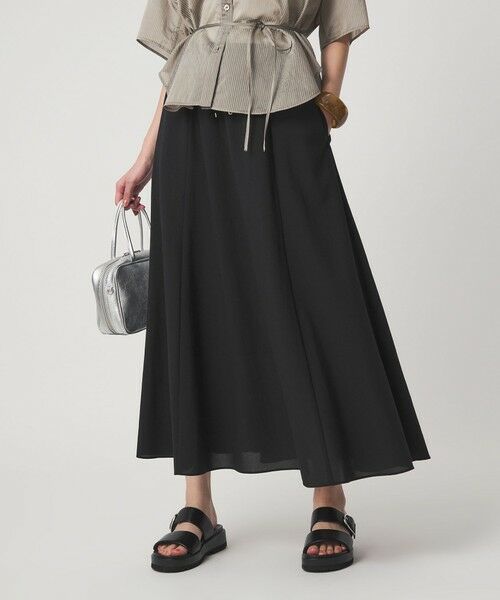 green label relaxing / グリーンレーベル リラクシング ロング・マキシ丈スカート | 【結論シリーズ】ドライクロス フレアスカート［size SHORT/TALLあり］（BLACK）
