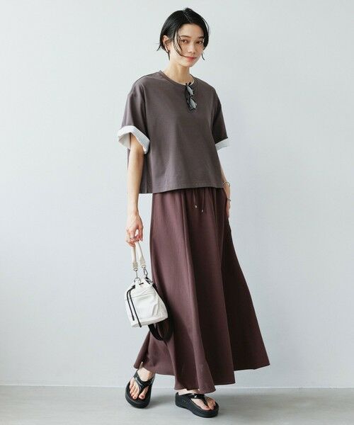 green label relaxing / グリーンレーベル リラクシング ロング・マキシ丈スカート | ［size SHORT/TALLあり］ドライクロス フレアスカート マシンウォッシャブル  通気性 | 詳細16